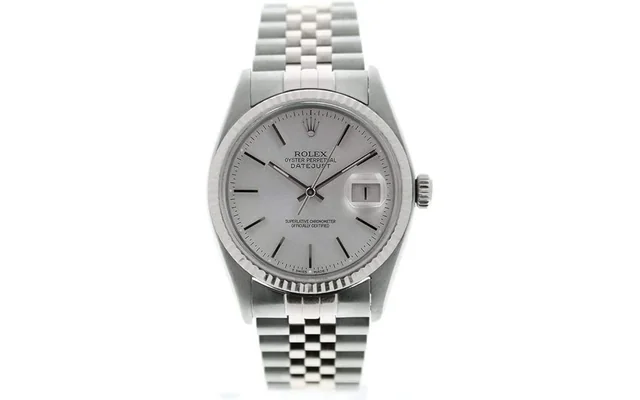 Rolex Men's Datejust 16014 Jubilee Band Silver Stick Dial 18k Gold Fluted Bezel (Certified Preowned)