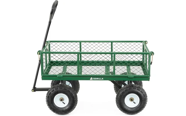 Gorilla Carts GOR400-COM Steel Garden Cart, Steel Mesh Removable Sides, 3 cu ft, 400 lb Capacity, Gr